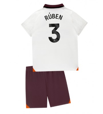 Manchester City Ruben Dias #3 Udebanesæt Børn 2023-24 Kort ærmer (+ korte bukser)